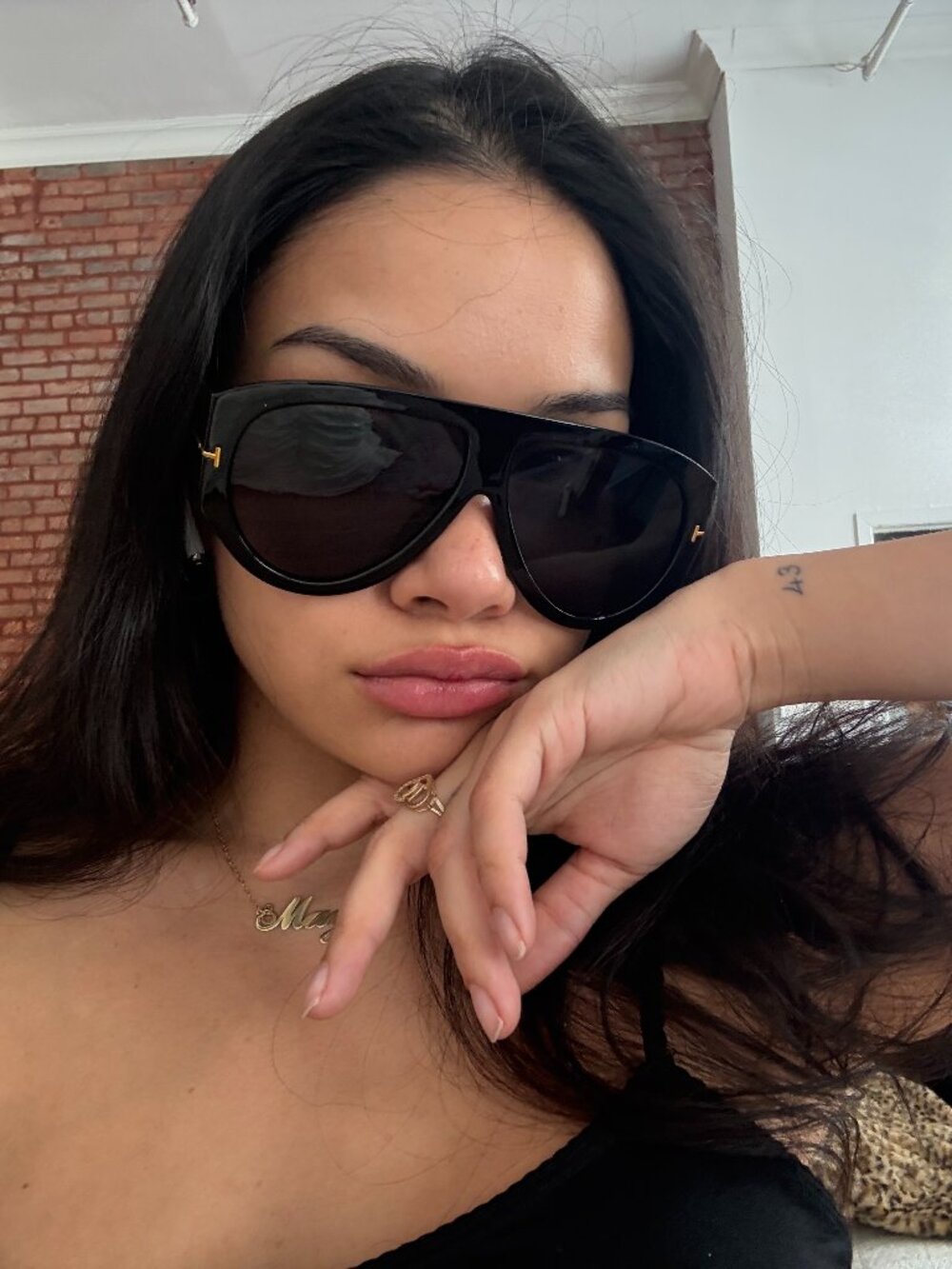 (SOLD)Black Oversized Shield Sunglasses Y2K Wraparound